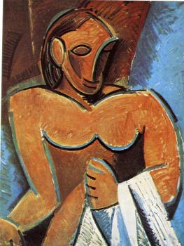 Pablo Picasso : nude with a towel